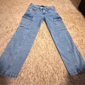 GAP Light Blue Wide Leg Cargo Jeans